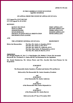 McEwan et al v. Attorney General of Guyana (2018)
