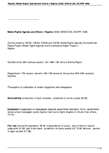 Media Rights Agenda and Others v Nigeria (2000) AHRLR 200 (ACHPR 1998)