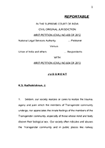 National Legal Services Authority v. Union of India [Writ Petition (Civil) No. 400 of 2012]