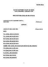 Puttaswamy v. Union of India WRIT PETITION (CIVIL) NO 494 OF 2012