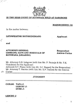 Motshidiemang V Attorney General Botswana (2019)
