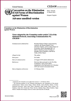 Rosanna Flamer-Caldera v Sri Lanka (CEDAW Decision on Communication No. 134/2018)