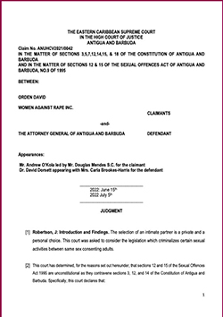 Orden David et al v The Attorney General of Antigua & Barbuda