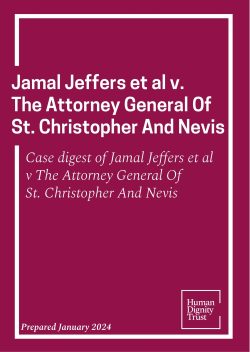 Jamal Jeffers et al v The Attorney General Of St. Christopher And Nevis Case Digest