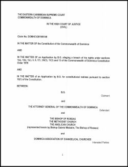 B.G v The Attorney General of the Commonwealth of Dominica and others