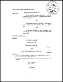 Randall Theodule et al v The Attorney General of Saint Lucia
